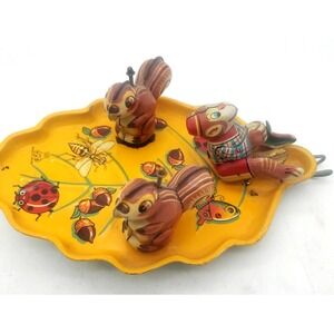 NICE 1950'S TPS TOYS TIN  WIND UP  MECHANICAL FANTASY LAND WAGON